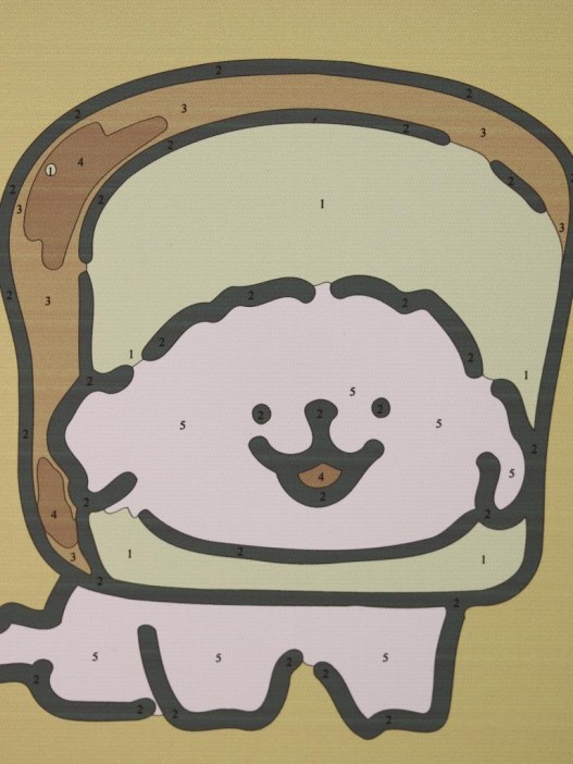 Картина по номерам на подрамнике Draw Me! «Dog and bread», (20*20 см) 