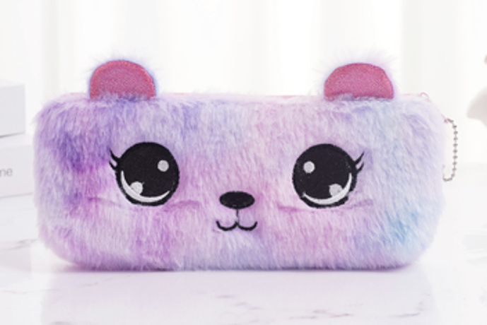 Пенал плюшевый &quot;Multicolored cat&quot;, purple (20*10 см) 