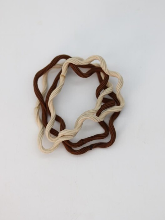 Набор резинок для волос GIRLY "Wave", brown, 4 шт. 