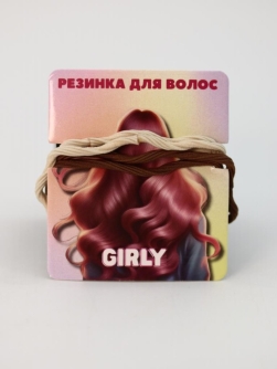 Набор резинок для волос GIRLY "Волна", коричневый, 4 шт.