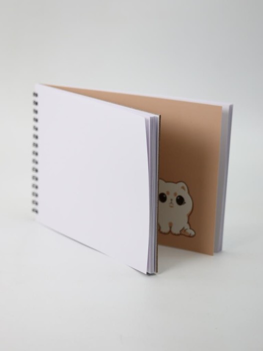 Скетчбук «Cute cat», 14х20 см,  плотность 100 гр 