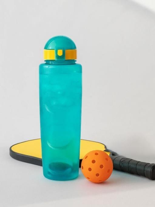 Бутылка "Life" с трубочкой, blue (700 ml)