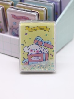 Зеркало шейкер раскладное &quot;Sweet Time the doggie&quot;, желтое, 8*6 см