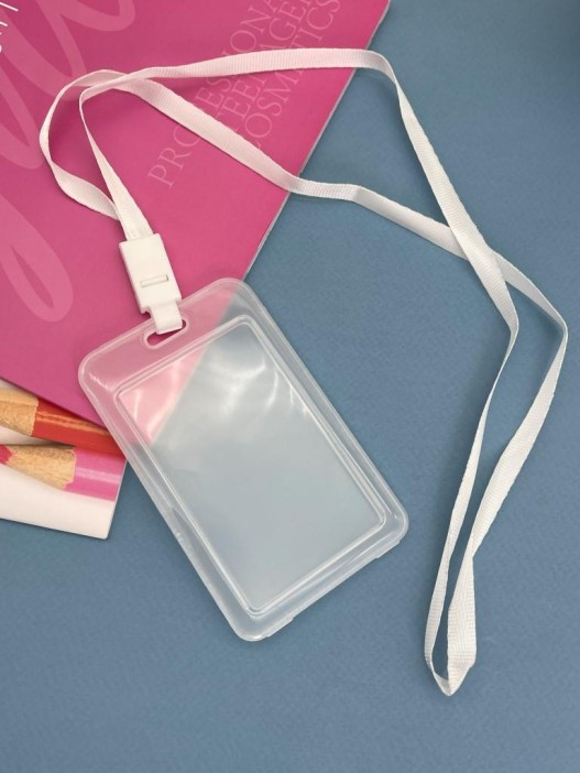 Держатель для карт с шнурком &quot;Transparent&quot;, white (11.5*7 см) 