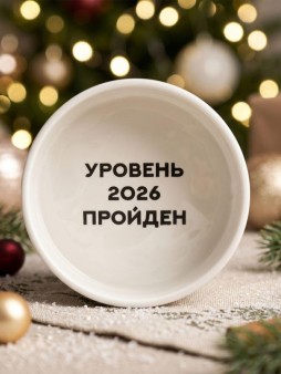 Тарелка глубокая керамическая iLikeGift "Уровень 2026 пройден", (440 мл)
