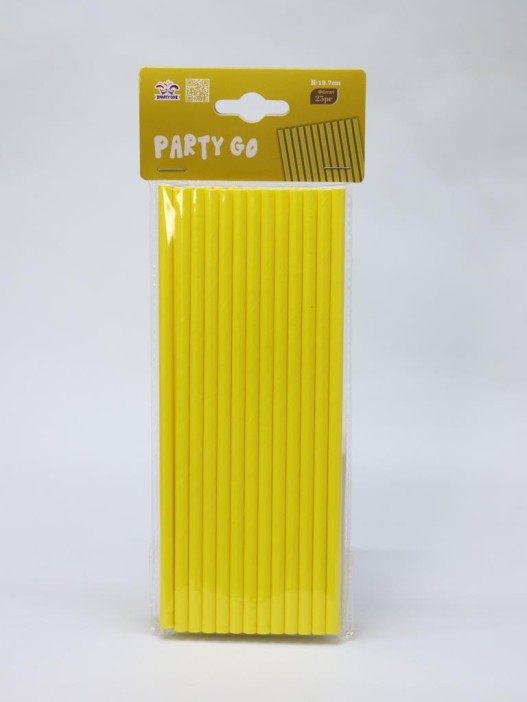 Трубочки одноразовые для напитков 25 шт. &quot;Party go&quot;, yellow (197 мм) 