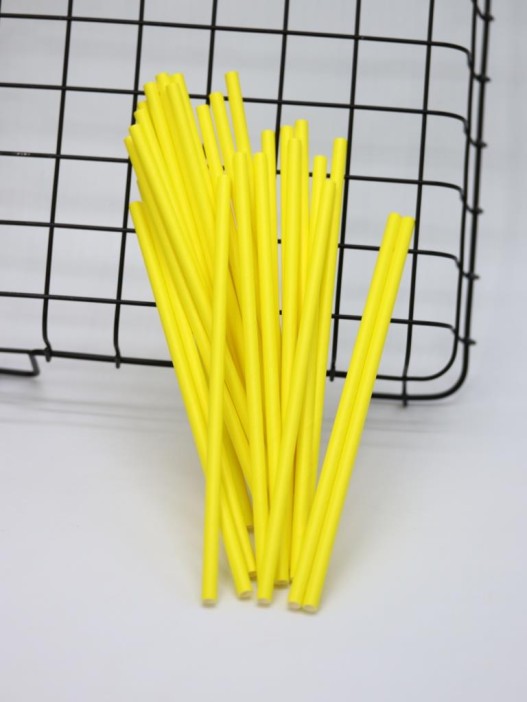 Трубочки одноразовые для напитков 25 шт. &quot;Party go&quot;, yellow (197 мм) 