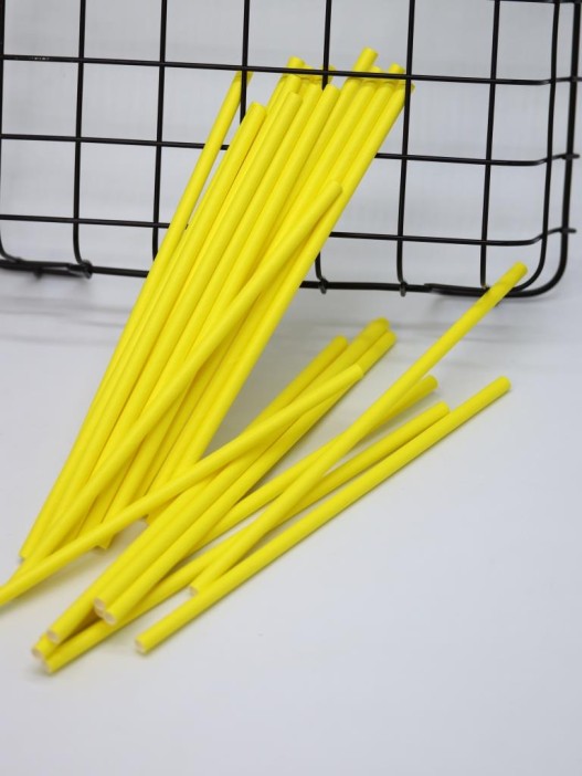 Трубочки одноразовые для напитков 25 шт. &quot;Party go&quot;, yellow (197 мм) 