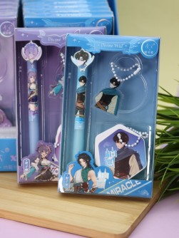 Набор ручка + 2 брелока "Anime hero", mix, шоу-бокс 18 шт.