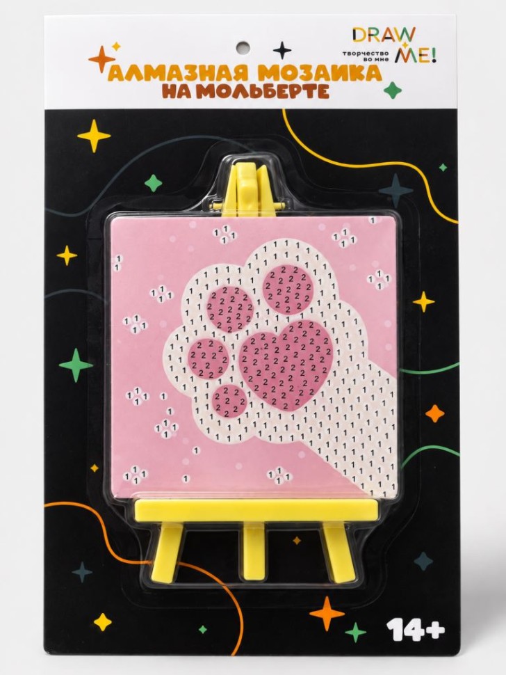 Алмазная мозаика на мольберте Draw Me! "Лапка",10х10 см