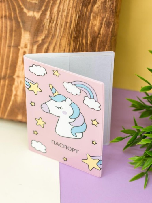 ОБЛОЖКА ДЛЯ ПАСПОРТА &quot;Unicorn head&quot;, плотность 600 мкм 