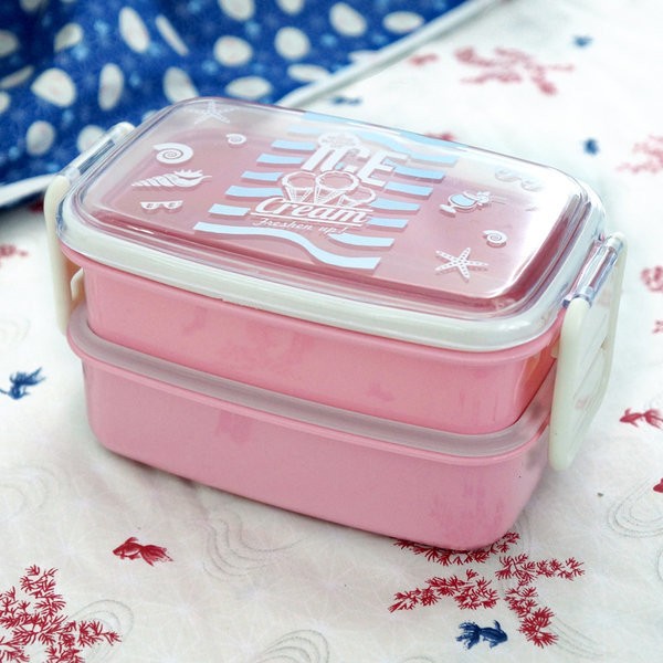 Ланчбокс "Ice creme" розовый (2 яруса) 