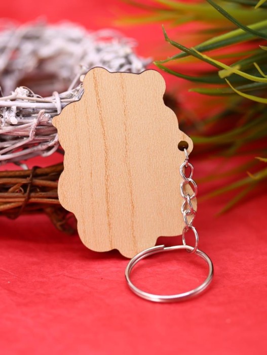 Брелок ECO из дерева &quot;Хомячок и клубника&quot; 