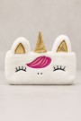 Пенал плюшевый "Unicorn golden horn", white (20*10 см)