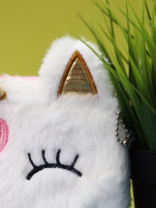 Пенал плюшевый &quot;Unicorn golden horn&quot;, white (20*10 см) 