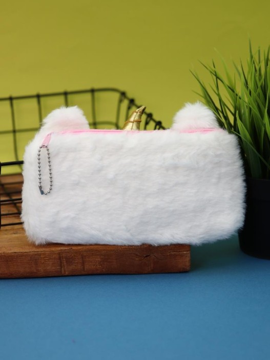 Пенал плюшевый &quot;Unicorn golden horn&quot;, white (20*10 см) 