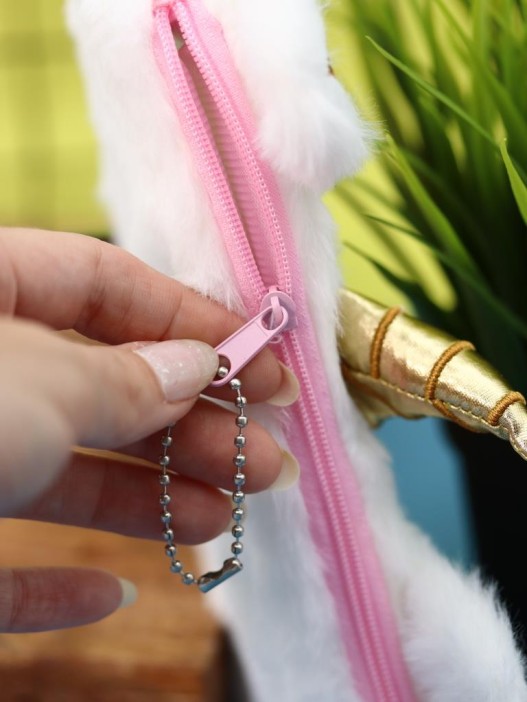 Пенал плюшевый &quot;Unicorn golden horn&quot;, white (20*10 см) 