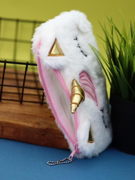 Пенал плюшевый &quot;Unicorn golden horn&quot;, white (20*10 см) 