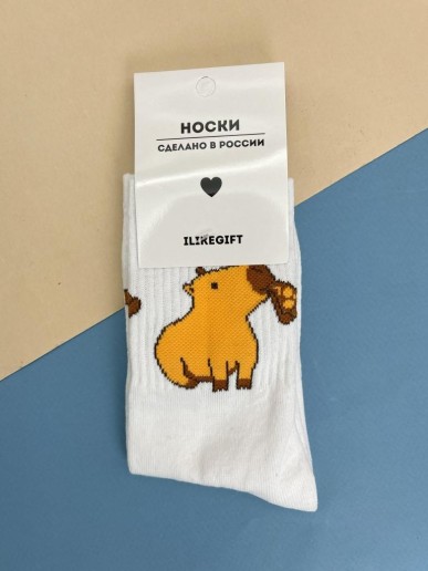 Носки «Capybara pizza», белый, мужские/женские р. 35-40