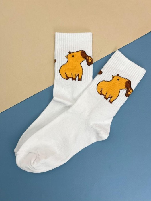 Носки «Capybara pizza», белый, мужские/женские р. 35-40 