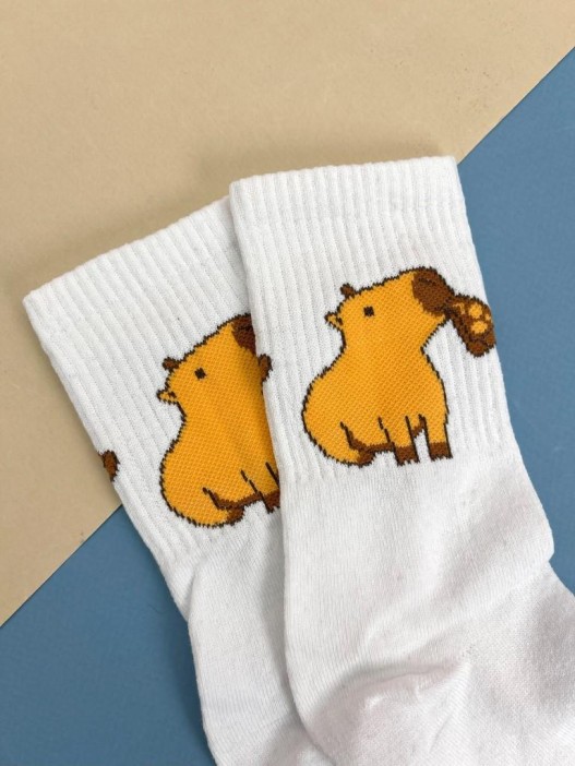 Носки «Capybara pizza», белый, мужские/женские р. 35-40 