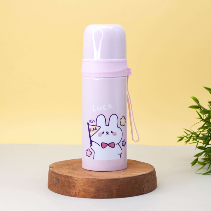 Термос "Cute luck hare", pink (350 ml) 