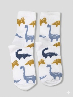 Носки женские "Динозавр", р. 35-40, белые