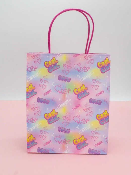 Пакет подарочный крафтовый «Cool gerl», heart (21*25,5*10) 