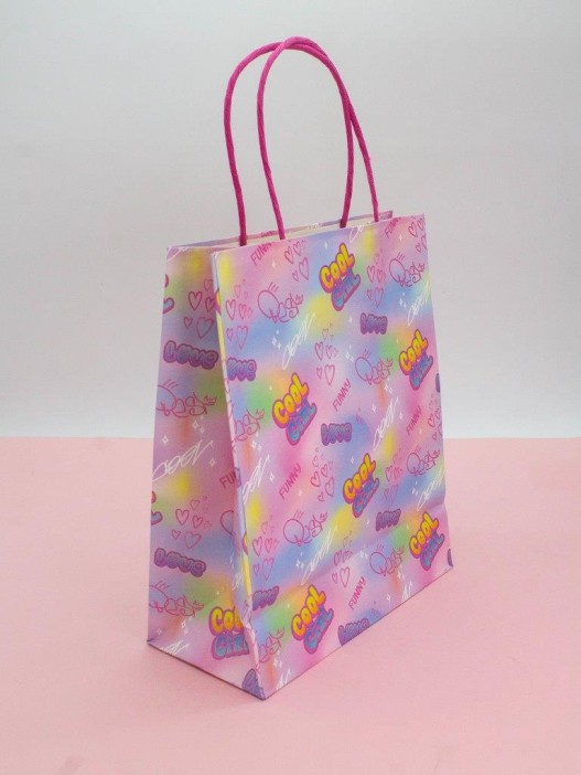 Пакет подарочный крафтовый «Cool gerl», heart (21*25,5*10) 