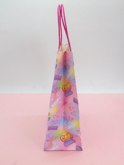 Пакет подарочный крафтовый «Cool gerl», heart (21*25,5*10) 