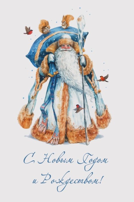 Набор открыток 5 шт. «Дед мороз», 10*15 см 