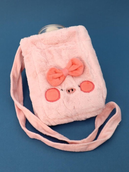 Грелка плюшевая с ремешком &quot;Fluffy friends&quot;, pig, 400 мл (21*14 см) 