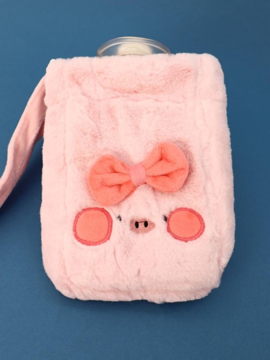 Грелка плюшевая с ремешком &quot;Fluffy friends&quot;, pig, 400 мл (21*14 см) 