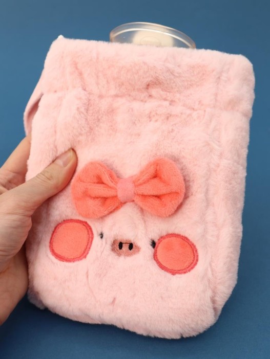 Грелка плюшевая с ремешком &quot;Fluffy friends&quot;, pig, 400 мл (21*14 см) 