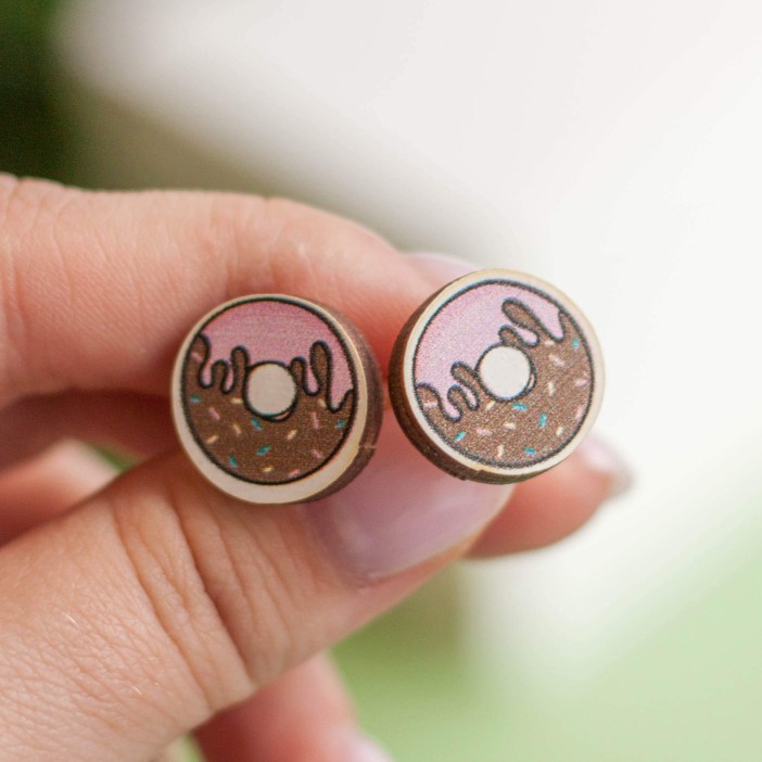 Серьги ECO из дерева TWO DONUTS 