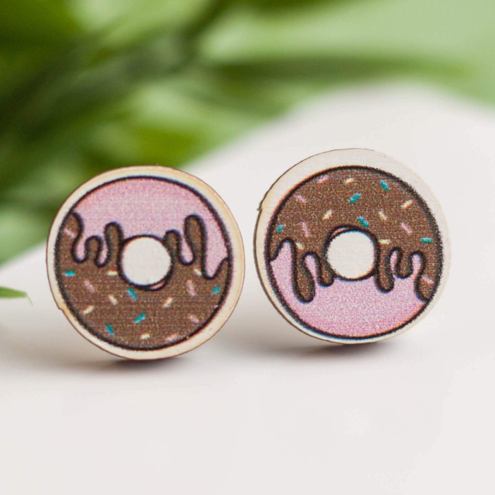 Серьги ECO из дерева TWO DONUTS 
