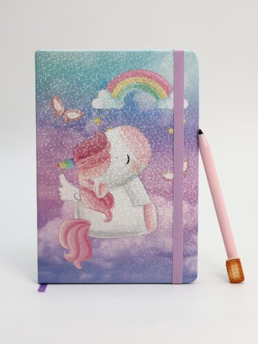 Блокнот (А5) &quot;Unicorn in the sky&quot;, purple (14.5*21) 