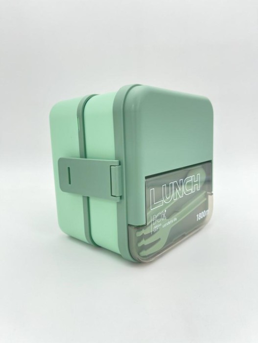 Ланчбокс &quot;Sistem lunch&quot;, зелёный, 2 яруса, 3 отделения (1800 мл) 