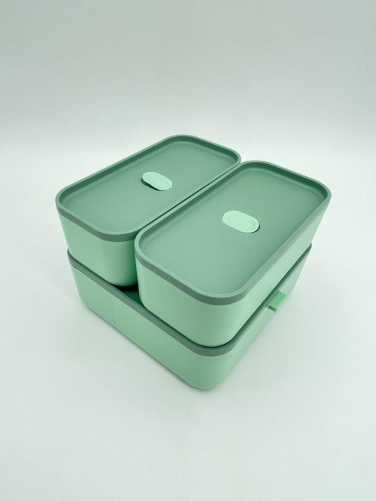 Ланчбокс &quot;Sistem lunch&quot;, зелёный, 2 яруса, 3 отделения (1800 мл) 