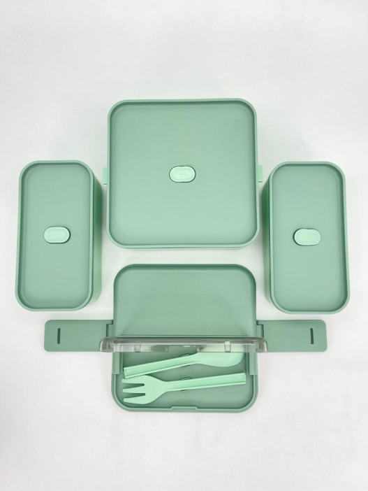 Ланчбокс &quot;Sistem lunch&quot;, зелёный, 2 яруса, 3 отделения (1800 мл) 