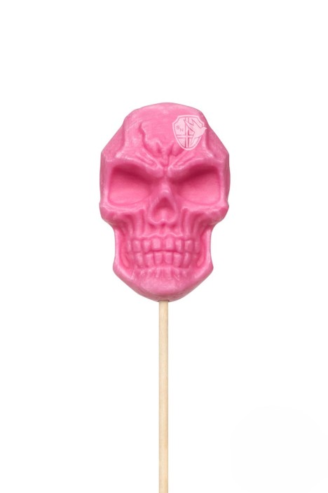 Карамель леденцовая &quot;Череп&quot; ш/б 36шт х 24гр (баббл-гам, арбуз, кола) 