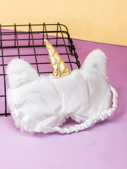 Маска для сна &quot;White unicorn, golden horn&quot; 