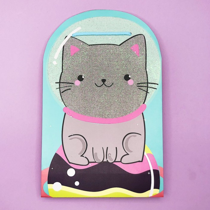 Подарочный пакет "Cat in space" (32*26*10) 