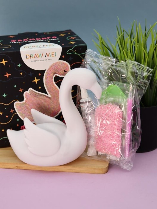 Алмазная мозаика на копилке (нижняя загрузка) Draw Me! «Flamingo», (9*15*14 см) 