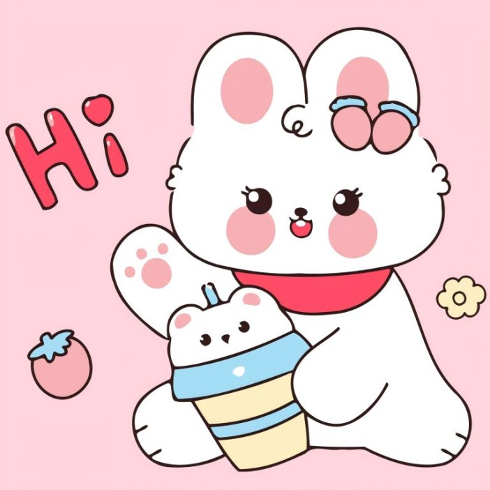 Картина по номерам на подрамнике Draw Me! «White hare», (20*20 см) 