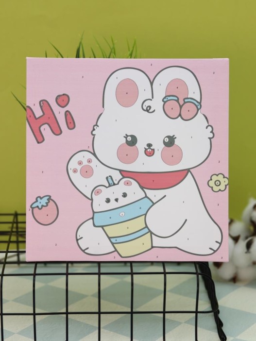 Картина по номерам на подрамнике Draw Me! «White hare», (20*20 см) 