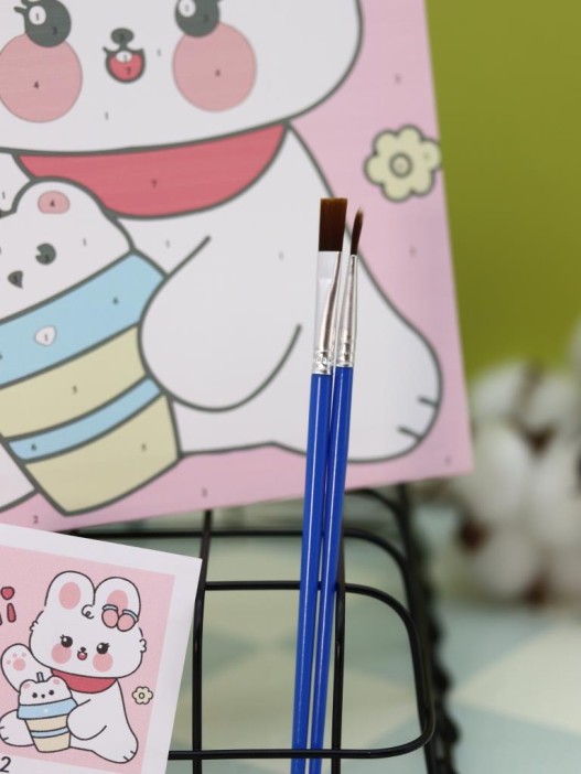 Картина по номерам на подрамнике Draw Me! «White hare», (20*20 см) 