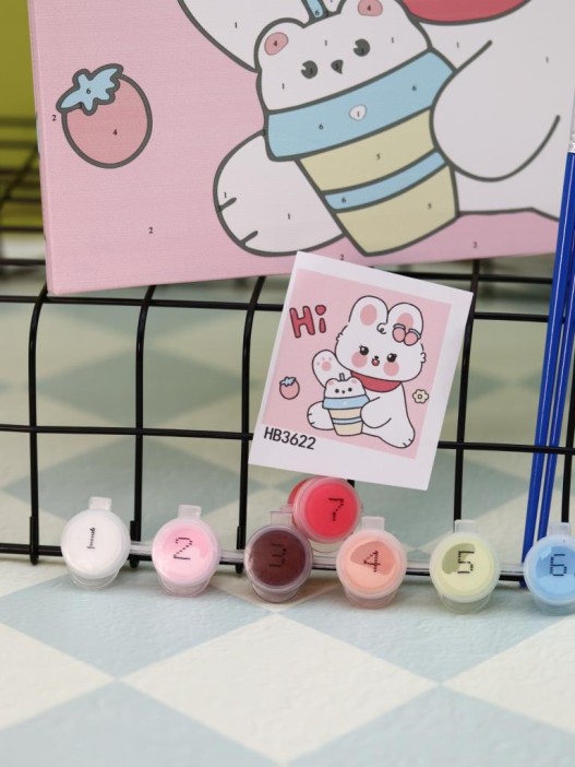 Картина по номерам на подрамнике Draw Me! «White hare», (20*20 см) 