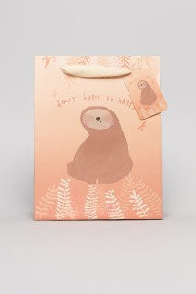 Подарочный пакет (S) &quot;Sloth&quot;, red