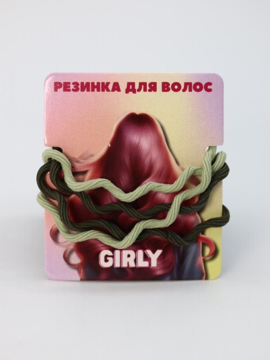 Набор резинок для волос GIRLY "Wave", green, 4 шт. 